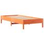 Preview: Massivholzbett mit Regal ohne Matratze Wachsbraun 75x190 cm