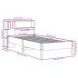 Preview: Massivholzbett mit Regal ohne Matratze Wachsbraun 75x190 cm