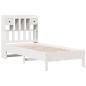 Preview: Massivholzbett mit Regal ohne Matratze Weiß 90x190 cm Kiefer