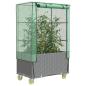 Preview: ARDEBO.de - Hochbeet mit Aufsatz und Rollen Rattan-Optik 80x50x182 cm