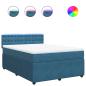 Preview: ARDEBO.de - Boxspringbett mit Matratze Blau 140x190 cm Samt