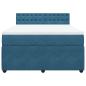 Preview: Boxspringbett mit Matratze Blau 140x190 cm Samt