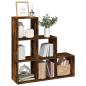 Preview: ARDEBO.de - Raumteiler-Bücherregal 3 Etagen Räuchereiche 99x29x99 cm