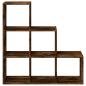 Preview: Raumteiler-Bücherregal 3 Etagen Räuchereiche 99x29x99 cm