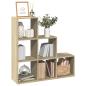 Preview: ARDEBO.de - Raumteiler-Bücherregal 3 Etagen Sonoma-Eiche 99x29x99 cm