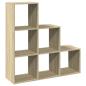 Preview: Raumteiler-Bücherregal 3 Etagen Sonoma-Eiche 99x29x99 cm