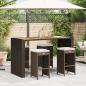 Preview: ARDEBO.de - Garten-Barhocker mit Kissen 4 Stk. Braun Poly Rattan