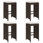 Preview: Garten-Barhocker mit Kissen 4 Stk. Braun Poly Rattan
