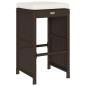 Preview: Garten-Barhocker mit Kissen 4 Stk. Braun Poly Rattan