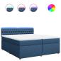 Preview: Boxspringbett mit Matratze Blau 200x200 cm Stoff