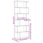Preview: Raumteiler-Bücherregal 6 Etagen Betongrau 70x24x193 cm