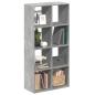 Preview: ARDEBO.de - Raumteiler-Bücherregal Betongrau 69,5x29x137,5 cm Holzwerkstoff