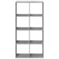 Preview: Raumteiler-Bücherregal Betongrau 69,5x29x137,5 cm Holzwerkstoff