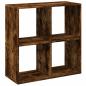 Preview: Raumteiler-Bücherregal Räuchereiche 69,5x29x69,5 cm