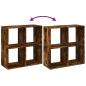 Preview: Raumteiler-Bücherregal Räuchereiche 69,5x29x69,5 cm
