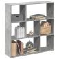 Preview: ARDEBO.de - Raumteiler-Bücherregal Betongrau 102x29x103,5 cm Holzwerkstoff