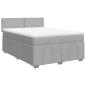 Preview: Boxspringbett mit Matratze Hellgrau 140x190 cm Stoff