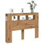 Preview: LED-Kopfteil Artisan-Eiche 140x18,5x103,5 cm Holzwerkstoff