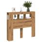 Preview: ARDEBO.de - LED-Kopfteil Artisan-Eiche 120x18,5x103,5 cm Holzwerkstoff