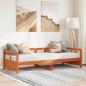 Preview: ARDEBO.de - Tagesbett mit Matratze Wachsbraun 80x200 cm Massivholz Kiefer