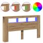 Preview: LED-Kopfteil Artisan-Eiche 180x18,5x103,5 cm Holzwerkstoff