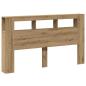 Preview: LED-Kopfteil Artisan-Eiche 180x18,5x103,5 cm Holzwerkstoff