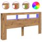 Preview: LED-Kopfteil Artisan-Eiche 200x18,5x103,5 cm Holzwerkstoff