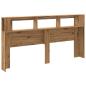 Preview: LED-Kopfteil Artisan-Eiche 200x18,5x103,5 cm Holzwerkstoff