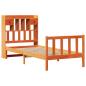 Preview: Massivholzbett mit Regal ohne Matratze Wachsbraun 100x200 cm