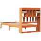 Preview: Massivholzbett mit Regal ohne Matratze Wachsbraun 75x190 cm