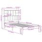Preview: Massivholzbett mit Regal ohne Matratze Wachsbraun 75x190 cm