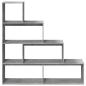 Preview: Raumteiler-Bücherregal 4 Etagen Betongrau 143,5x29x143,5 cm