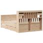 Preview: Massivholzbett mit Regal ohne Matratze 140x190 cm Kiefernholz