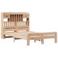 Preview: Massivholzbett mit Regal ohne Matratze 135x190 cm Kiefernholz
