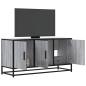 Preview: ARDEBO.de - TV-Schrank Grau Sonoma 100x35x50 cm Holzwerkstoff und Metall