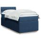 Preview: ARDEBO.de - Boxspringbett mit Matratze Blau 90x200 cm Stoff