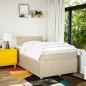 Preview: Boxspringbett mit Matratze Creme 120x190 cm Stoff