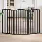 Preview: ARDEBO.de - 3-tlg. Hundetor Faltbar Schwarz 150 cm Pappelholz