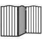 Preview: 3-tlg. Hundetor Faltbar Schwarz 150 cm Pappelholz