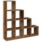 Preview: Raumteiler-Bücherregal 4 Stufen Altholz-Optik 131,5x29x131,5 cm