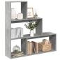 Preview: ARDEBO.de - Raumteiler-Bücherregal 3 Stufen Betongrau 123x29x123 cm