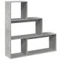 Preview: Raumteiler-Bücherregal 3 Stufen Betongrau 123x29x123 cm