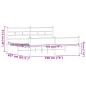 Preview: Metallbett ohne Matratze Braun Eichen-Optik 193x203 cm