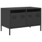 Preview: TV-Schrank Schwarz 68x39x43,5 cm Kaltgewalzter Stahl