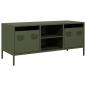 Preview: TV-Schrank Olivgrün 101,5x39x43,5 cm Kaltgewalzter Stahl