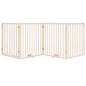 Preview: 4-tlg. Hundetor mit Tür Faltbar 320 cm Pappelholz