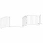 Preview: 12-tlg. Hundetor mit Tür Faltbar Weiß 960 cm Pappelholz