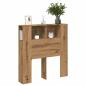 Preview: ARDEBO.de - Kopfteil mit Ablagen Artisan-Eiche 100x19x104,5cm Holzwerkstoff