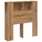 Preview: Kopfteil mit Ablagen Artisan-Eiche 100x19x104,5cm Holzwerkstoff