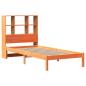 Preview: Massivholzbett mit Regal ohne Matratze Wachsbraun 100x200 cm